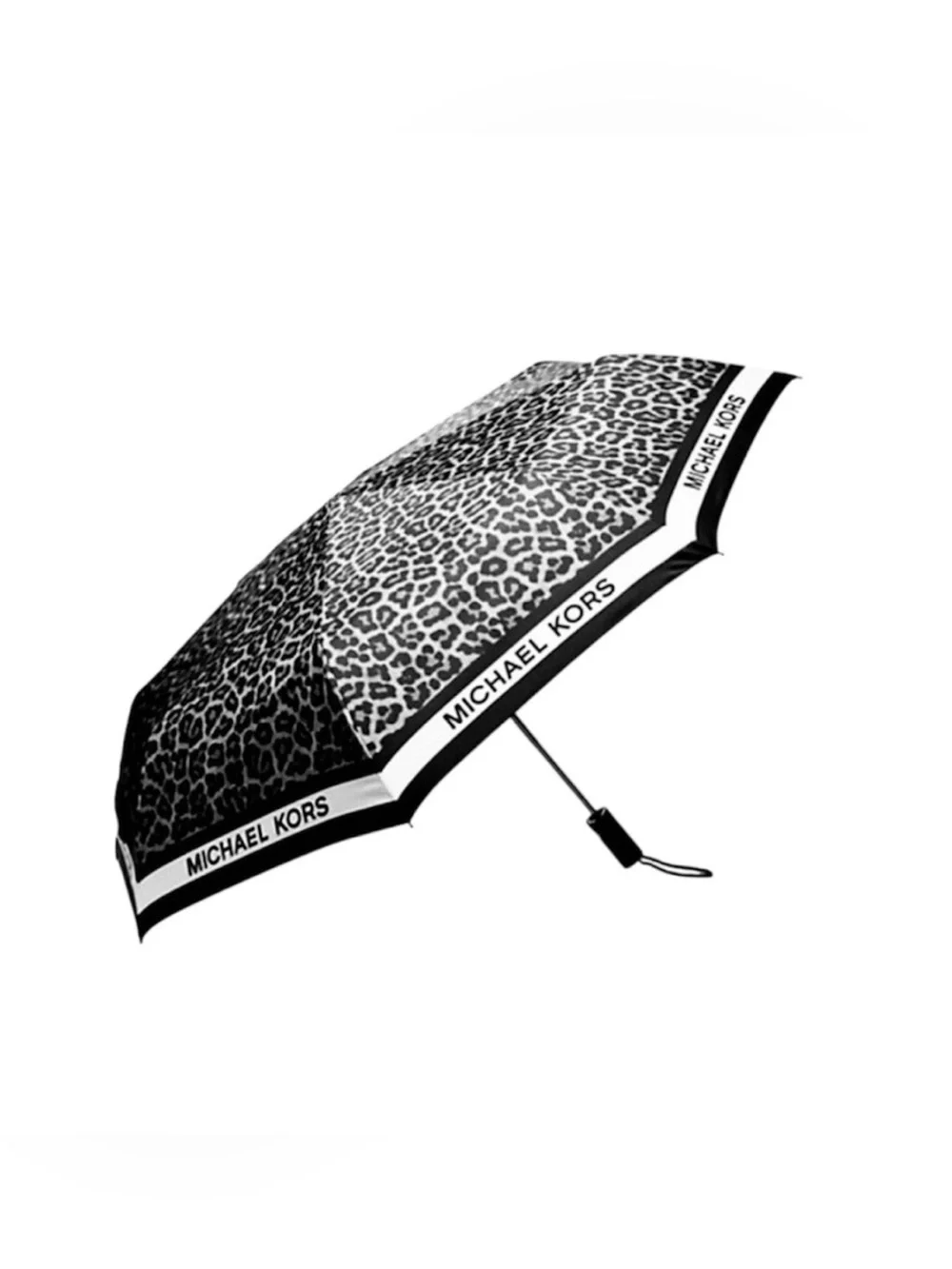 Michael Kors Monochrome Leopard Black/Grey Umbrella - NWT